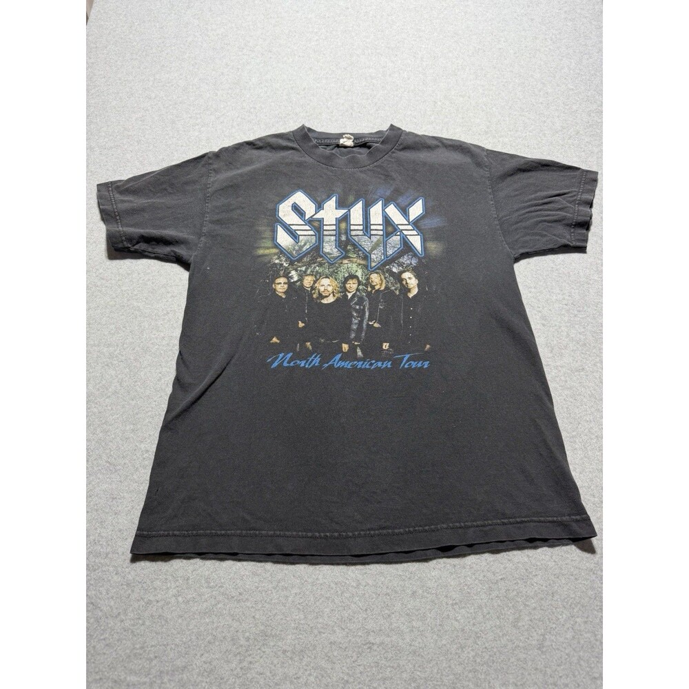 Styx Vintage North American Tour T-Shirt Black Size M Band Tee Rock & Roll